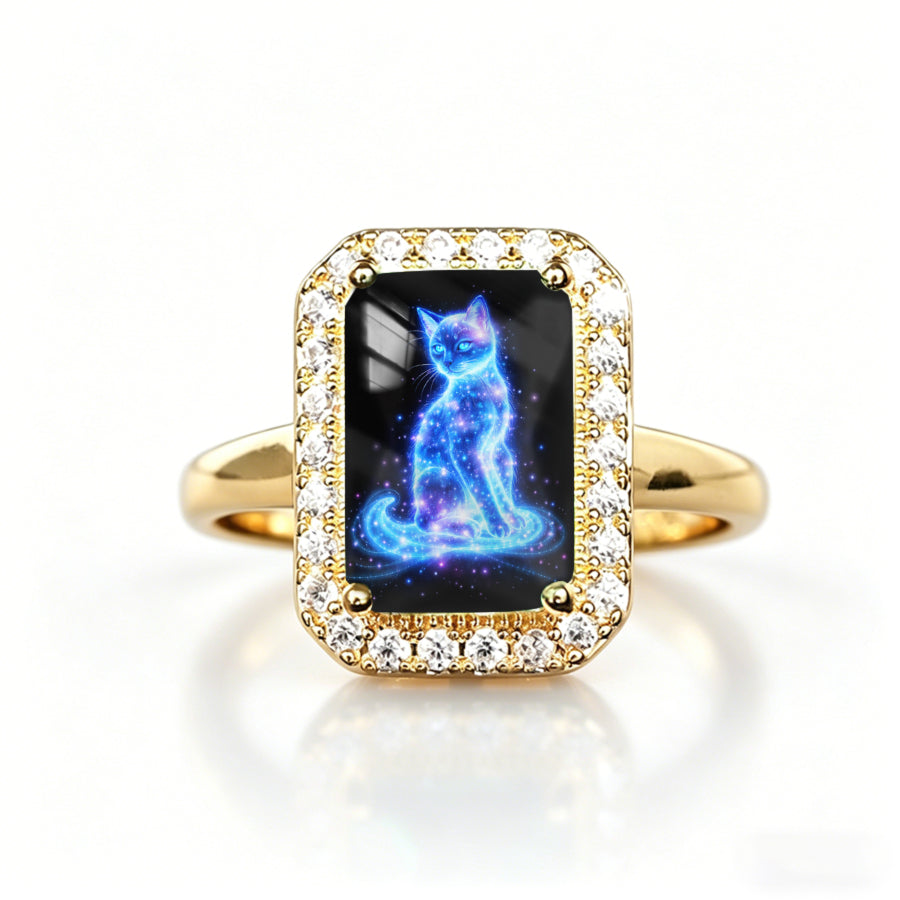 Galaxy Cat Rectangle Ring