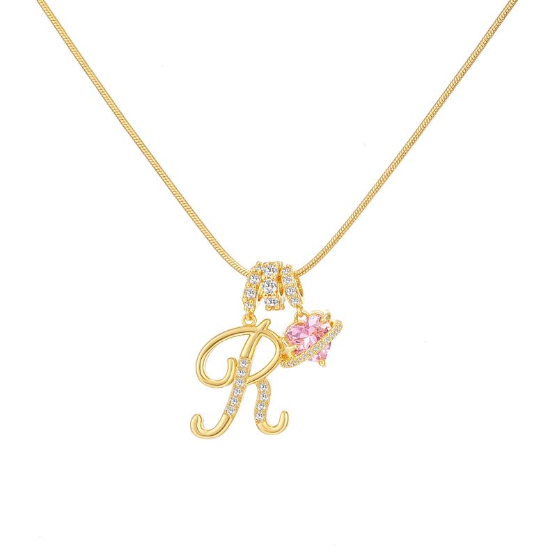 Initial Heart Charm Necklace