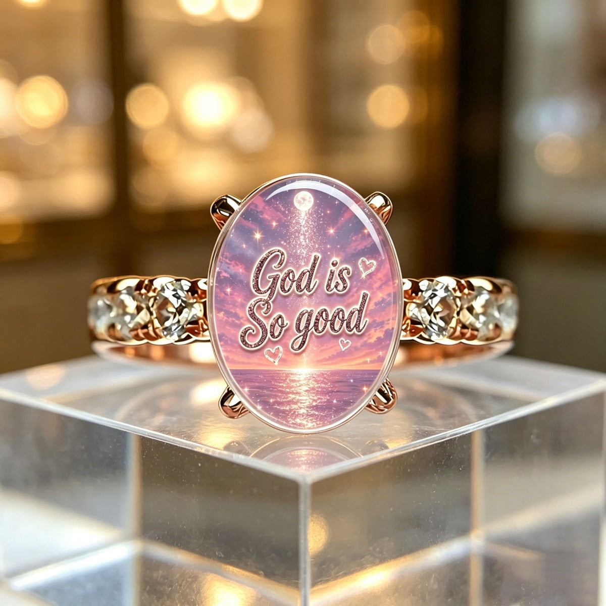 "God Is So Good" Oval Ring