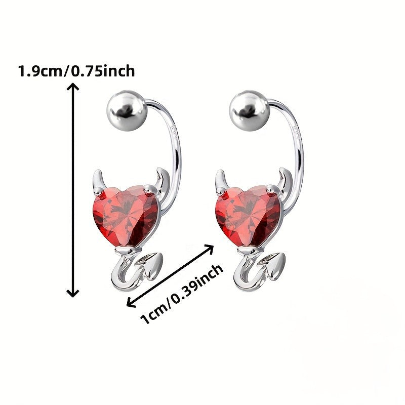 Devil Heart Drop Earrings