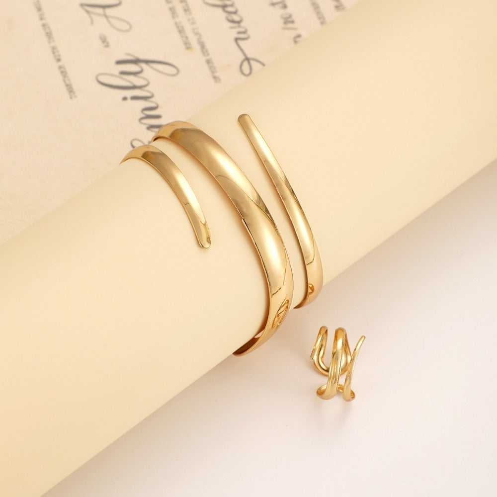 2pc Wrap Statement Bracelet & Ring Set