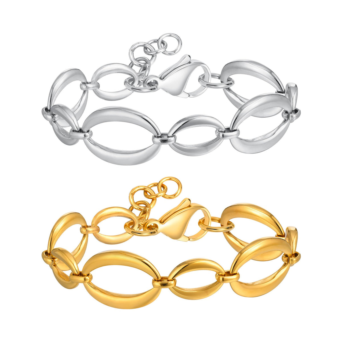 Gold Oval Link Chain Bracelet