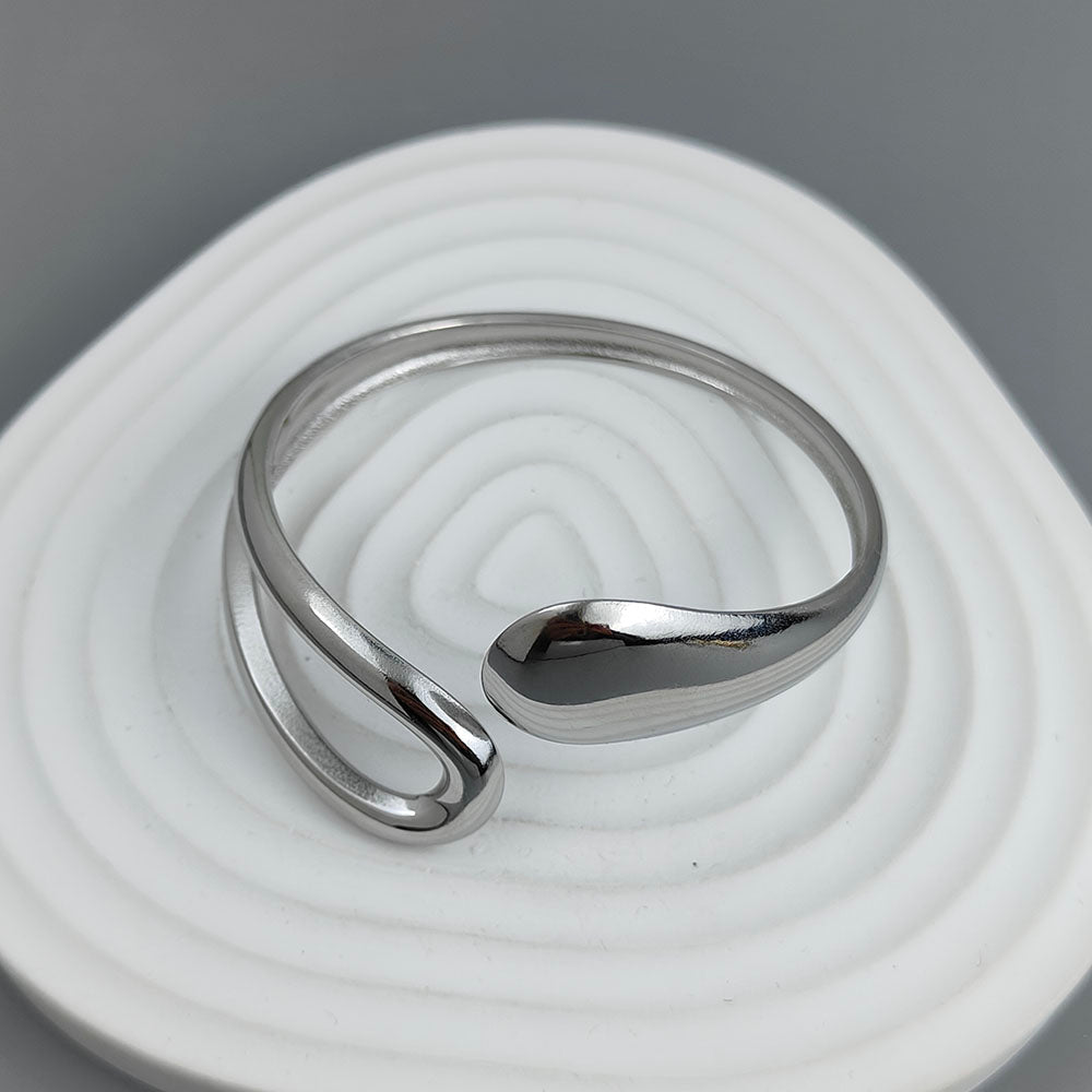 Sleek Twist Open Cuff Ring