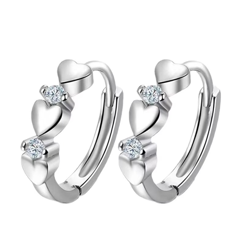 Three Hearts Hoop Earrings