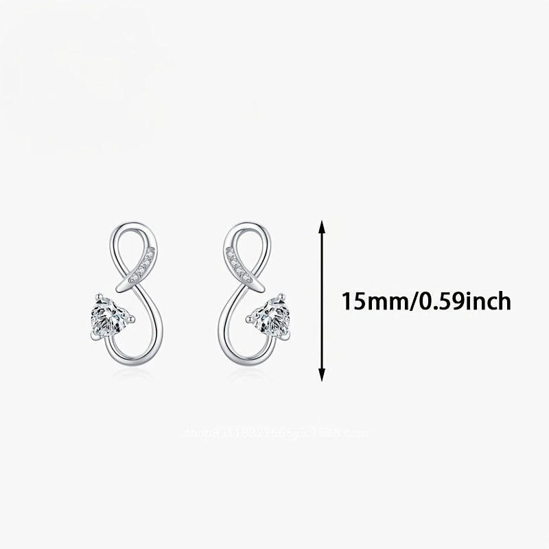 Infinity Heart Crystal Earrings