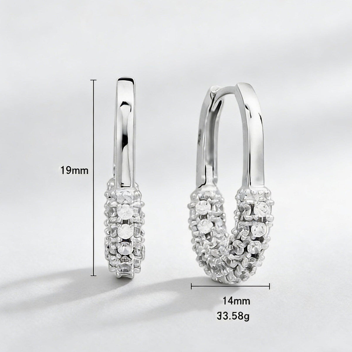 Crystal Safety Pin Earrings