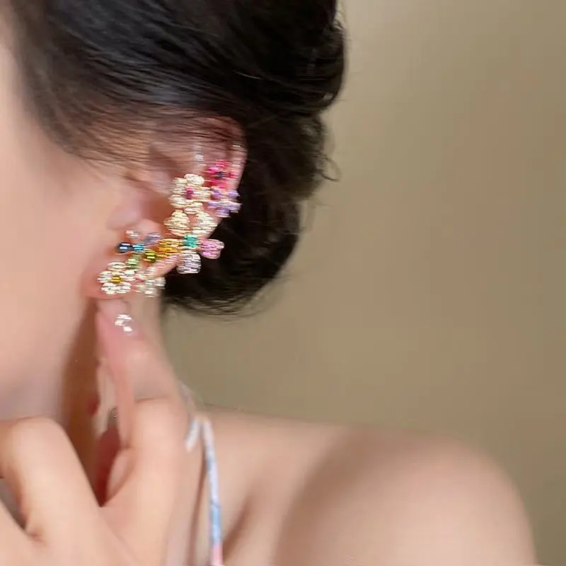 Color Block Flower Earrings