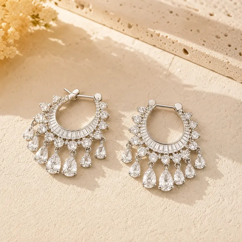 Water Drop Tassel Earrings