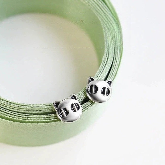 Cat Face Stud Earrings