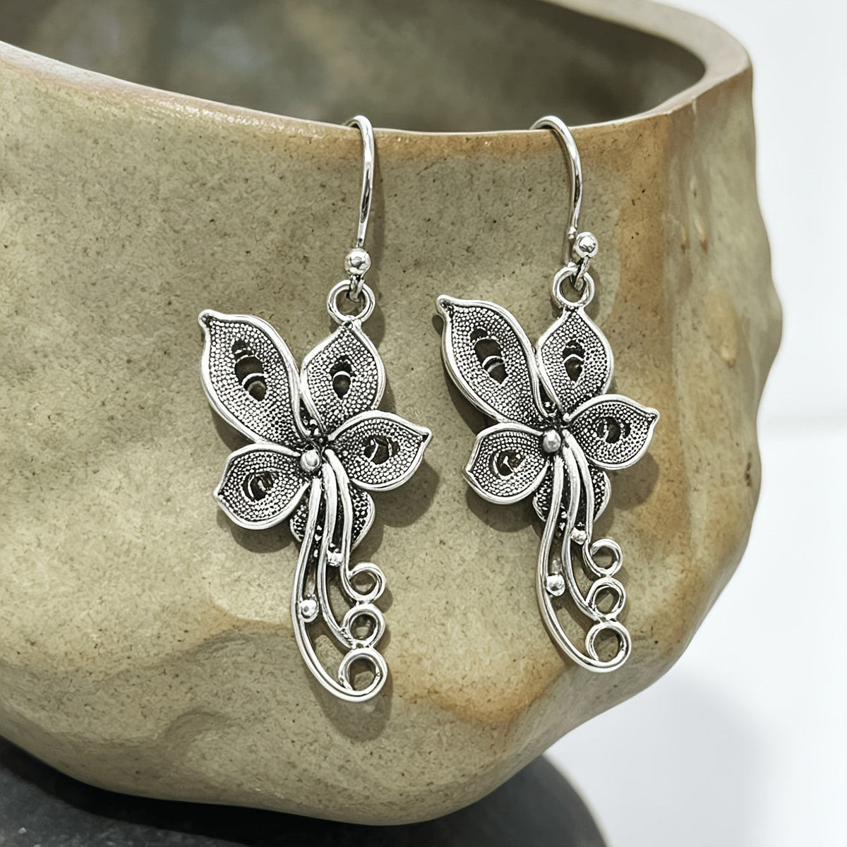 Vintage Butterfly Drop Earrings