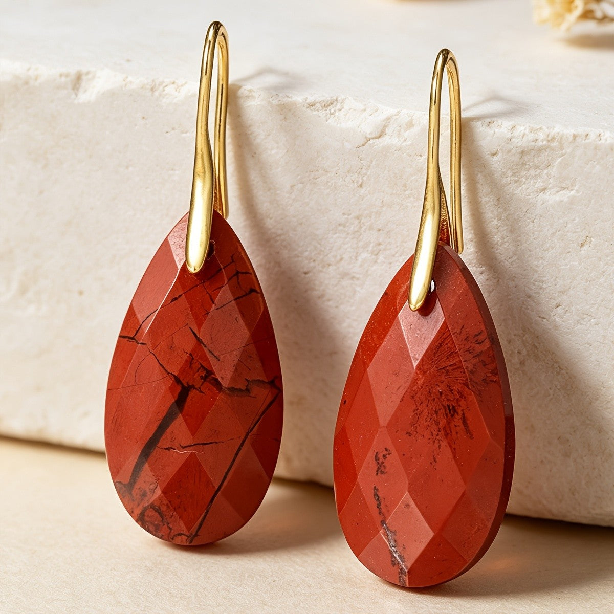 Red Jasper Teardrop Earrings
