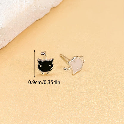 Black Cat Stud Earrings