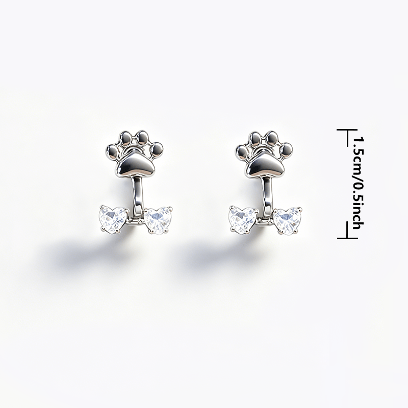 Crystal Paw Print Jacket Earrings