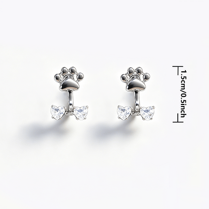 Crystal Paw Print Jacket Earrings