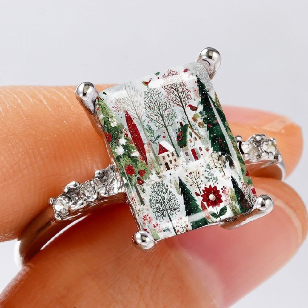 Winter Forest Square Ring