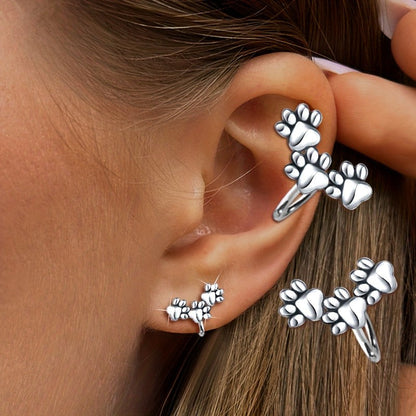 Paw Print Ear Cuff Earrings