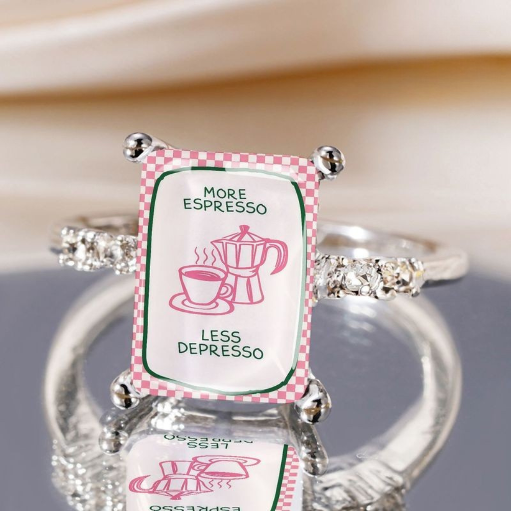 Coffee Lover Square Ring