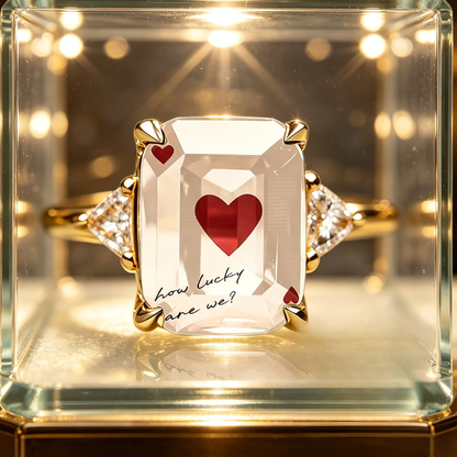 "How Lucky Are We" Statement Ring