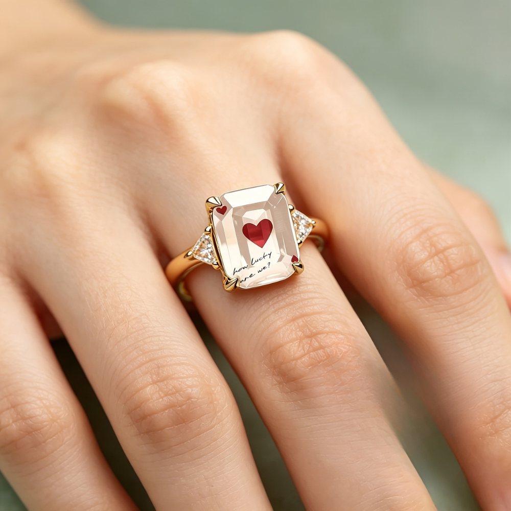 "How Lucky Are We" Statement Ring