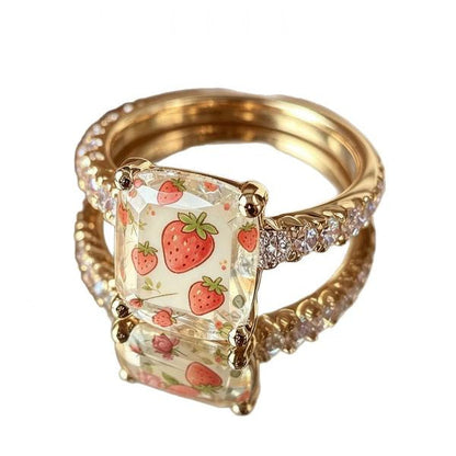 Strawberry Square Ring