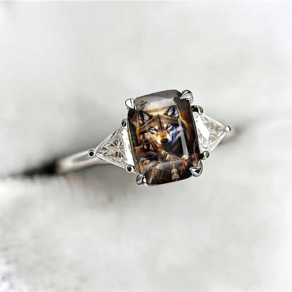 Wild Wolf Statement Ring