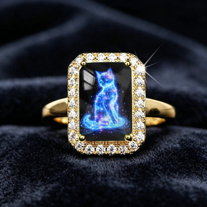 Galaxy Cat Rectangle Ring