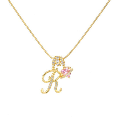 Initial Heart Charm Necklace