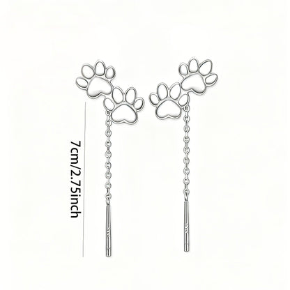 Paw Print Threader Earrings