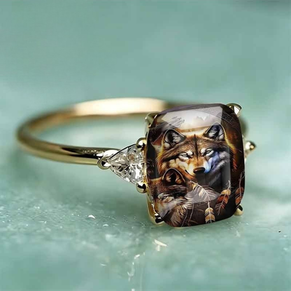 Wild Wolf Statement Ring
