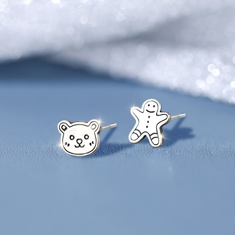 Bear & Gingerbread Stud Earrings