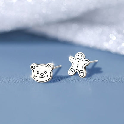 Bear & Gingerbread Stud Earrings