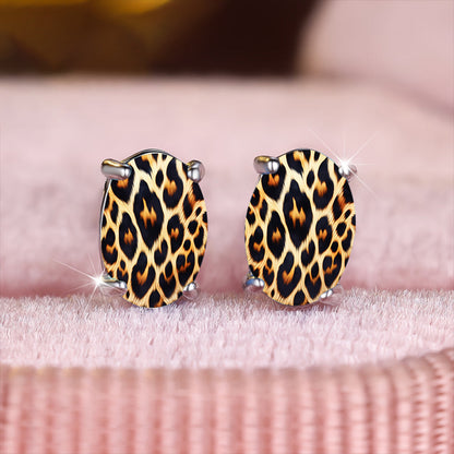 Leopard Print Stud Earrings