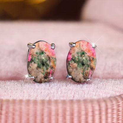 Natural Botanical Oval Earrings
