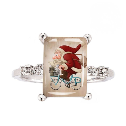 Santa Biking Square Ring
