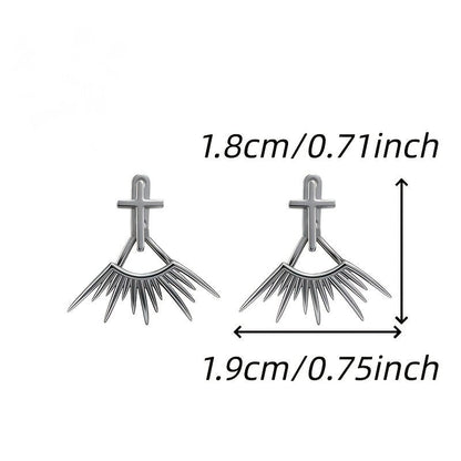 Cross Sunburst Drop Earrings