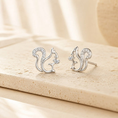 Crystal Squirrel Stud Earrings