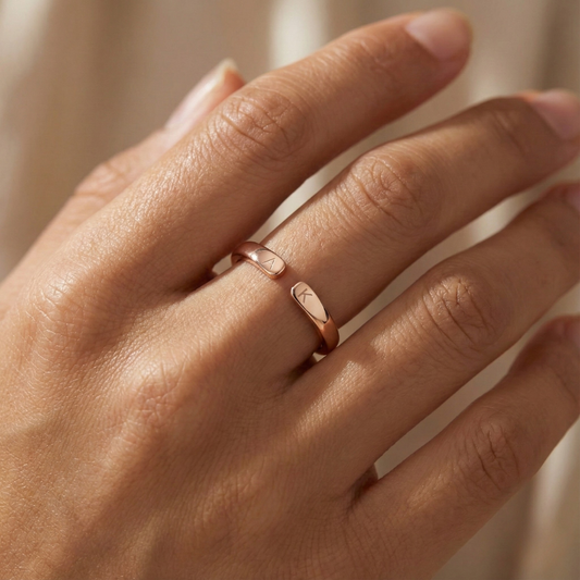 Adjustable Dainty Initial Ring