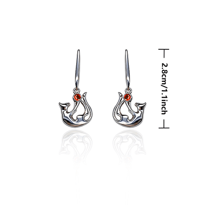 Cat Crystal Drop Earrings