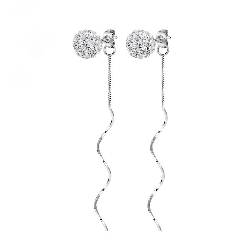 Crystal Spiral Drop Earrings