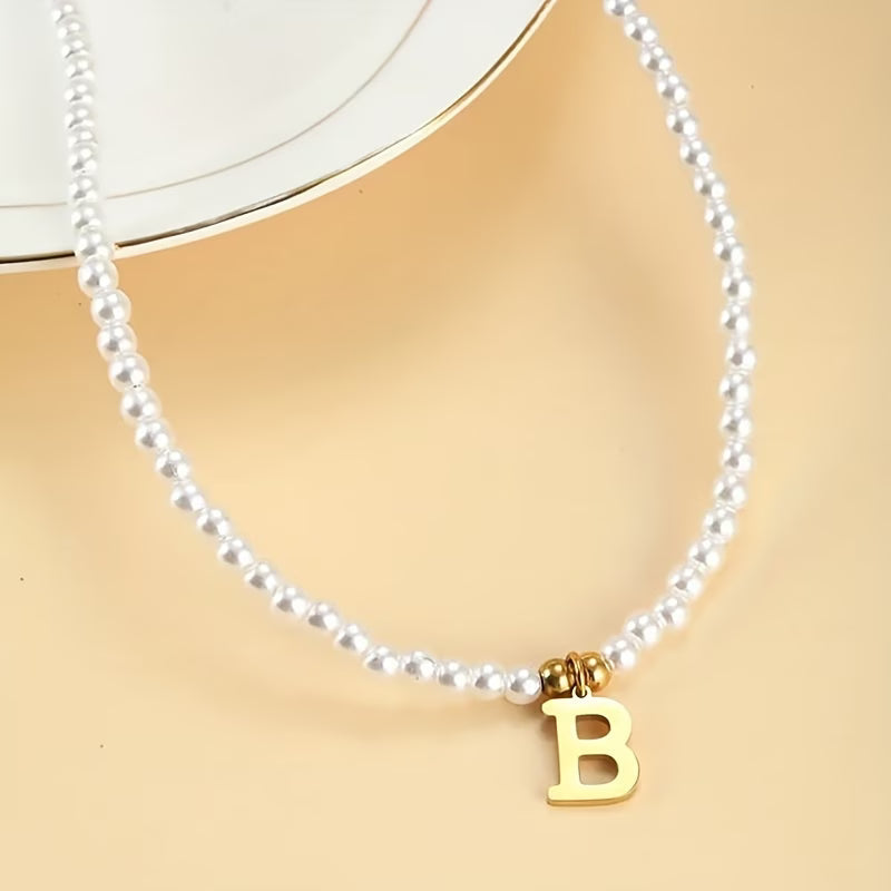 Personalized Pearl Initial Necklace