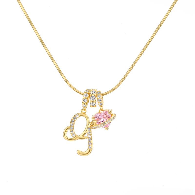 Initial Heart Charm Necklace