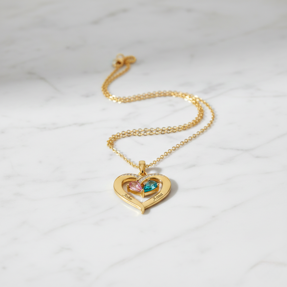 Birthstone Heart Necklace