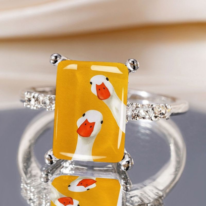 Two Funny Goose Square Ring