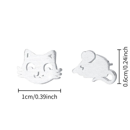 Cat and Mouse Earring Set