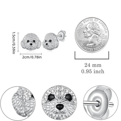Crystal Puppy Stud Earrings