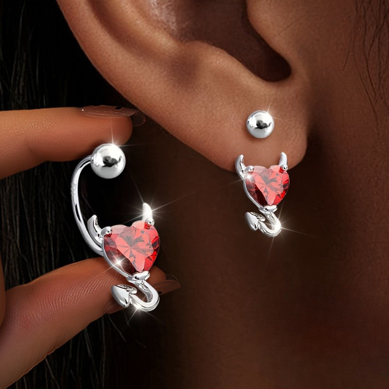 Devil Heart Drop Earrings