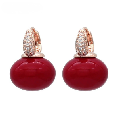 Round Pan Large Pearl Earrings