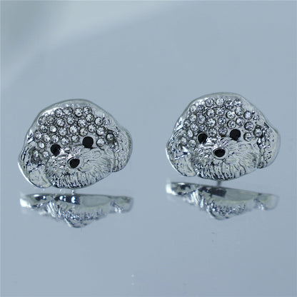 Crystal Puppy Stud Earrings