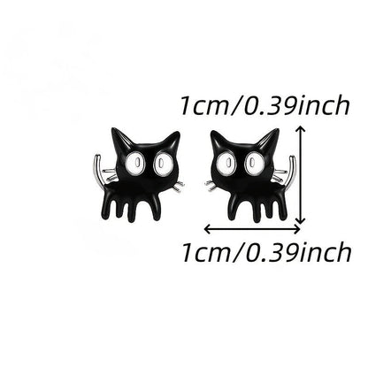 Wide-Eyed Cat Stud Earrings