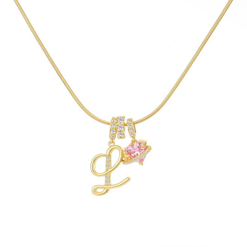 Initial Heart Charm Necklace